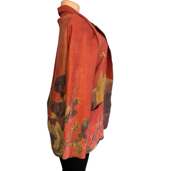 Tempo Paris Art Deco Motif Bohemian Open Front Cardigan Blazer - Picture 4 of 12